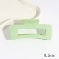 Pince à cheveux carrée en acrylique mat vert clair de 8,5 cm - Pince carrée / 8.5cm / Vert