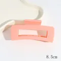 Grande pince à cheveux élégante en acrylique rose pêche 8,5cm pour femmes style coréen - Pince carrée / 8.5cm / Orange