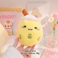 Adorable yellow pineapple milk tea cup plush doll keychain with dimensions 12cm x 8cm - Round Buckle / 12cm / Yellow
