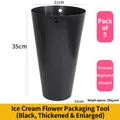 Large black thickened flower bouquet wrapping cone container, professional florist tool - Ice Cream / Thickened Large (5 Pack) / Black