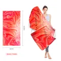 Quick-dry microfiber beach towel with red marble pattern, 160x80cm size. - Red Orange Marble Texture (STJ202336) (Single-Sided Print) / 160x80cm