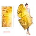 Professional quick-dry microfiber beach towel with golden marble print, 80x160cm - Golden Yellow Marble Texture (STJ202338) (Single-Sided Print) / 160x80cm
