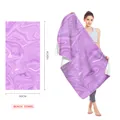 Large purple marble pattern microfiber beach towel, 80x160cm fast-drying bath towel - Purple Flowing Marble (STJ202339) (Single-Sided Print) / 160x80cm