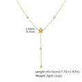 Elegant gold-plated flower pendant Y-necklace with length 45+5cm and 3g weight. - Flower with White Rhinestone Tassel (H1191)