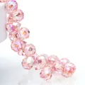 Faceted pink teardrop crystal glass beads with AB coating for DIY jewelry making - Water Pink AB / 8mm (Approx 87 beads/strand)