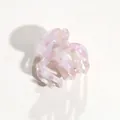 Mini pince à cheveux élégante en acétate marbré violet pour franges et coiffures - Blanc Violet