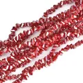 Macro view of 4mm red faceted triangle glass crystal beads for DIY jewelry making - 4mm (120-125 Pcs) / Rouge Red