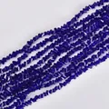 Macro view of 4mm dark blue triangular faceted crystal beads for DIY jewelry making - 4mm (120-125 Pcs) / Dark Blue
