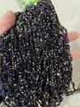 4mm triangular faceted electroplated black glass beads for DIY jewelry making - 4mm (120-125 Pcs) / Black Half Purple