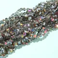 Iridescent triangular 4mm crystal glass beads for DIY jewelry making and bracelets - 4mm (120-125 Pcs) / Rose Purple