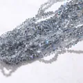 4mm electroplated triangular crystal beads for DIY jewelry making in blue-grey iridescent finish - 4mm (120-125 Pcs) / Semi-transparent Blue