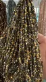 4mm triangular faceted crystal glass beads with electroplated gold and grey metallic finish - 4mm (120-125 Pcs) / Rose Red Half Gold