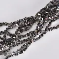 4mm gunmetal grey plated triangular faceted crystal glass beads for DIY jewelry making - 4mm (120-125 Pcs) / Rose Red Half Gun Black