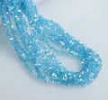 4mm light blue triangular electroplated crystal glass beads for DIY jewelry making - 4mm (120-125 Pcs) / Lake Blue AB