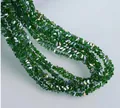 Shiny 4mm dark green triangular faceted glass crystal loose beads for DIY jewelry making - 4mm (120-125 Pcs) / Deep Green AB