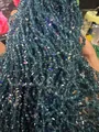 Bundle of 4mm triangle electroplated teal crystal glass beads for DIY jewelry making - 4mm (120-125 Pcs) / Lake Blue Half Purple