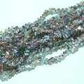 Iridescent gray-blue electroplated 4mm triangular faceted crystal glass beads for DIY crafts - 4mm (120-125 Pcs) / Rose Red Green