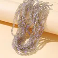 Multiple strands of iridescent 4mm faceted triangle glass beads for DIY jewelry - 4mm (120-125 Pcs) / Phantom Purple