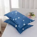 Modern blue minimalist pillowcases with white constellation pattern, pair for bed - North Star / 48*74cm (Single)