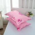 Pink pillowcase pair with white polka dots and heart patterns for bedroom decor. - Heart - Pink