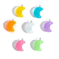 Variety of colorful jelly-like crescent moon resin pendants for DIY jewelry making - 29.5*20mm / Random Mixed Colors