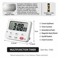 Multifunctional digital kitchen timer with magnetic back, large display, and stand - Upgraded Version (+Magnetic Sheet) / White