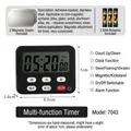 Multifunctional digital kitchen timer with large LCD display and magnetic back - Upgraded Version (+Magnetic Sheet) / Black