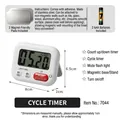 Digital kitchen timer with magnetic back and large LCD display screen, 8x6.5x2cm - Loop Version (+Magnetic Sheet) / White
