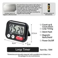 Black digital kitchen timer with large LCD display magnetic back and cycle function - Loop Version (+Magnetic Sheet) / Black