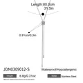 Silver stainless steel Y-necklace with cubic zirconia sliding pendant, 80cm length details - Silver Ring Adjustable Long Chain (JDN0309012-S)