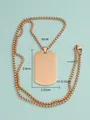 Rose gold titanium steel hip-hop dog tag necklace for men with clear size measurements - Rose Gold (MP458)
