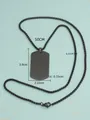 Matte black titanium steel dog tag necklace for men with 50cm chain length and dimensions - Black (MP458)