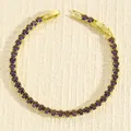 Elegante bracciale in oro con pietre viola e chiusura di sicurezza - Oro Zirconia Viola