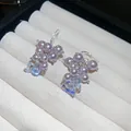 Orecchini con perle lavanda e nappe di zirconi brillanti con finitura in argento - Rosa Bianco