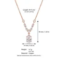 Rose gold plated copper necklace with oval zircon pendant and dimensions - Gold Oval Zirconia Necklace