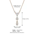 Elegant rose gold plated copper necklace featuring a multi-shape zircon heart pendant. - Gold Y-Shaped Long Necklace