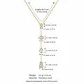 Gold plated stainless steel Y-necklace with multi-shape zircon pendants and sizes - Tassel Pendant Y-Shaped Necklace
