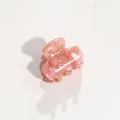 Elegant pink marble acetate hair claw clip with a vintage French aesthetic design - Flesh Pink Iridescent