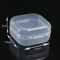 Mini transparent PP square storage box for earrings, jewelry and small hardware parts - 3.5x3.5x2cm