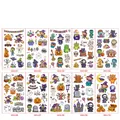 Set di 10 tatuaggi temporanei di Halloween per bambini con disegni di zucche e fantasmi - Serie Halloween WH (10 fogli)
