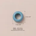12mm blue stainless steel donut shape pendant bead for DIY personalized jewelry making - March Birthstone Pendant