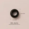 Minimalist black stainless steel round bead pendant showing dimensions and weight info - Black Pendant