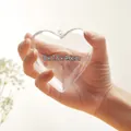 Palla decorativa trasparente in acrilico a forma di cuore, misura 8x7,8x4,6 cm - Forma di Cuore 8cm