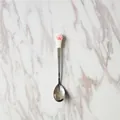 Kawaii stainless steel coffee mixing spoon featuring a 3D pink cat paw handle design - Spoon / White