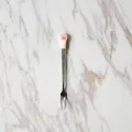 Cute 3D cat paw handle stainless steel fruit dessert fork in white and pink design - Fork / White