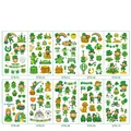 Set of 10 cartoon St. Patrick's Day temporary tattoos for kids party favors - St. Patrick STB Series Set (STB-01-10) / 6.8x12cm