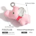 Pink enamel elephant pendant charm for jewelry making, 16.9mm cute alloy DIY accessory. - Pink Elephant Style (PJ92251SB)