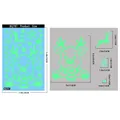 Dimension guide for glow-in-the-dark Christmas stickers featuring reindeer and snowflakes - Luminous Reindeer Style (BQ787)