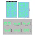 Luminous monster eye stickers set of 2 sheets with detailed size measurements for decor - BQ775 Luminous Eyes (Static)