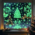 Glow in the dark Christmas window stickers set with Santa, reindeer, and snowflakes - BQ(784-787) Combination (Static)